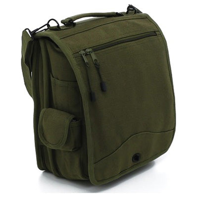 Bolso vintage M-51 verde 30x35x15 cm en lona de algodón