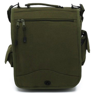 Bolso vintage M-51 verde 30x35x15 cm en lona de algodón