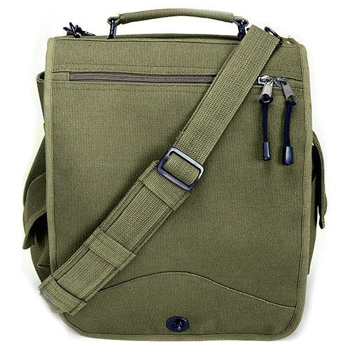 Bolso vintage M-51 verde 30x35x15 cm en lona de algodón
