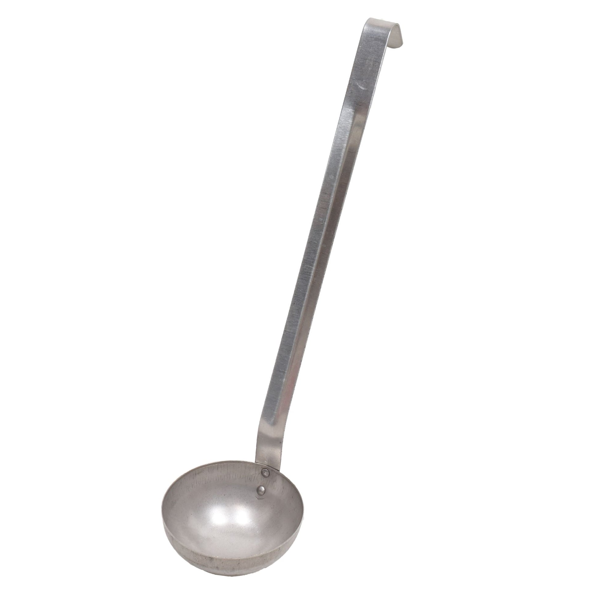Cucharón de acero inoxidable 250 ml del excedente del Ejército de la República Checa, longitud aprox. 40 cm