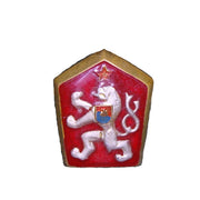 Insignia ČSLA — león esmaltado rojo, emblema militar coleccionable