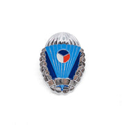 Insignia plateada para paracaidista del Ejército Checo, aprox. 50 x 37 mm