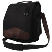 Bolsa vintage M-51 negra con correa ajustable 30x35x15 cm