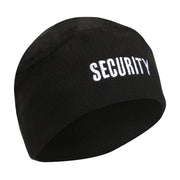 Gorro negro de forro polar con bordado 'SECURITY' 100% poliéster