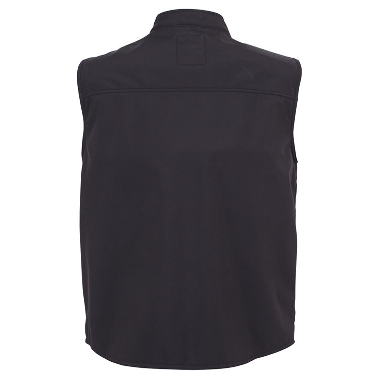 Chaleco softshell CONCEALED CARRY negro resistente al agua y al viento con bolsillos interiores y exteriores