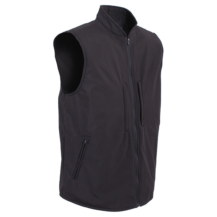 Chaleco softshell CONCEALED CARRY negro resistente al agua y al viento con bolsillos interiores y exteriores