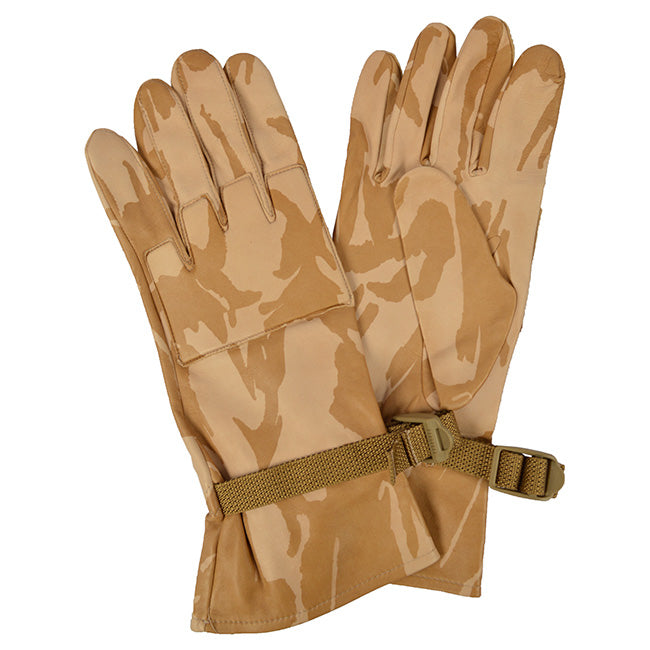 Guantes británicos 5 dedos DPM DESERT usados en piel de canguro