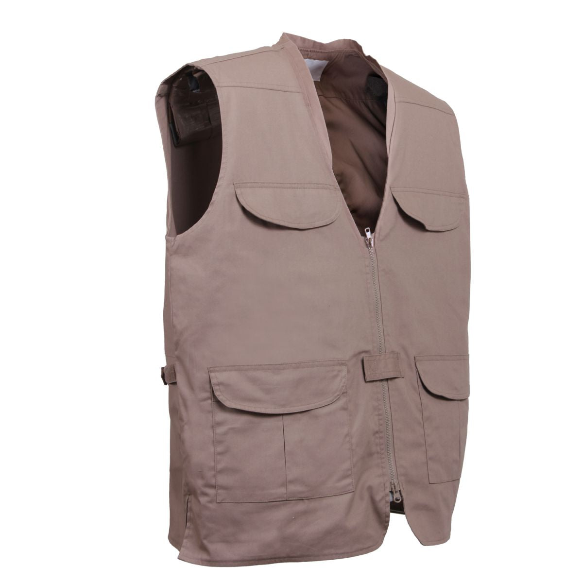 Chaleco Concealed Carry KHAKI, ligero con bolsillos interiores para portación oculta