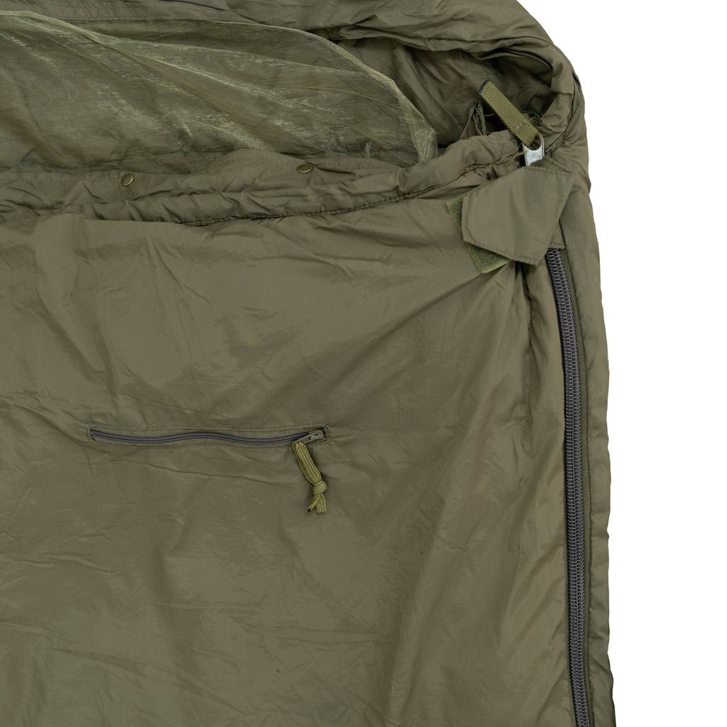 Saco de dormir AČR vz.2008 verano con mosquitera, verde oscuro / naranja