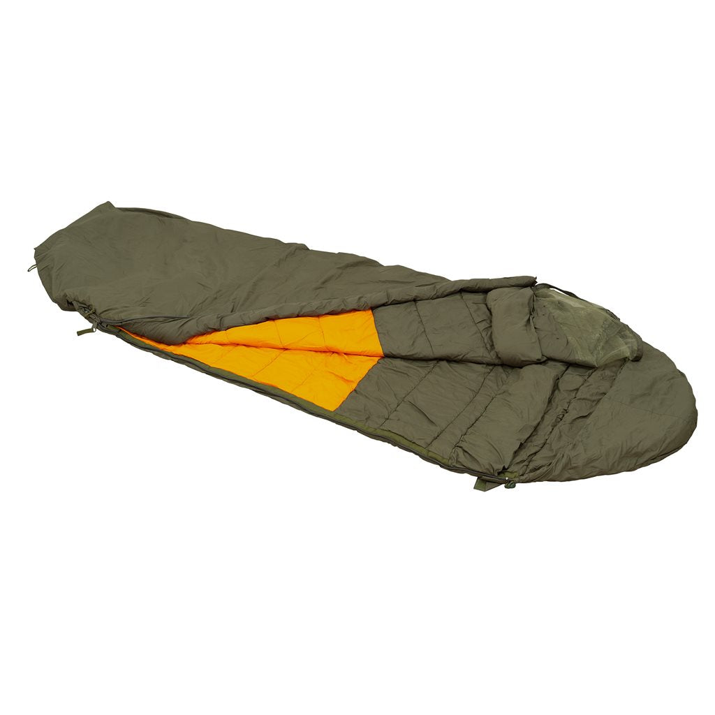 Saco de dormir AČR vz.2008 verano con mosquitera, verde oscuro / naranja