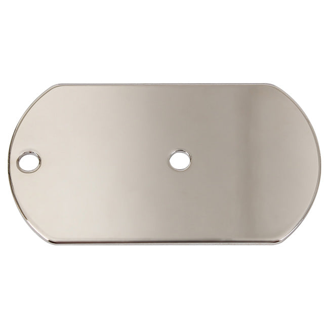 Placa identificativa (dog tag) que funciona como espejo de señalización 53 x 30 x 1,2 mm