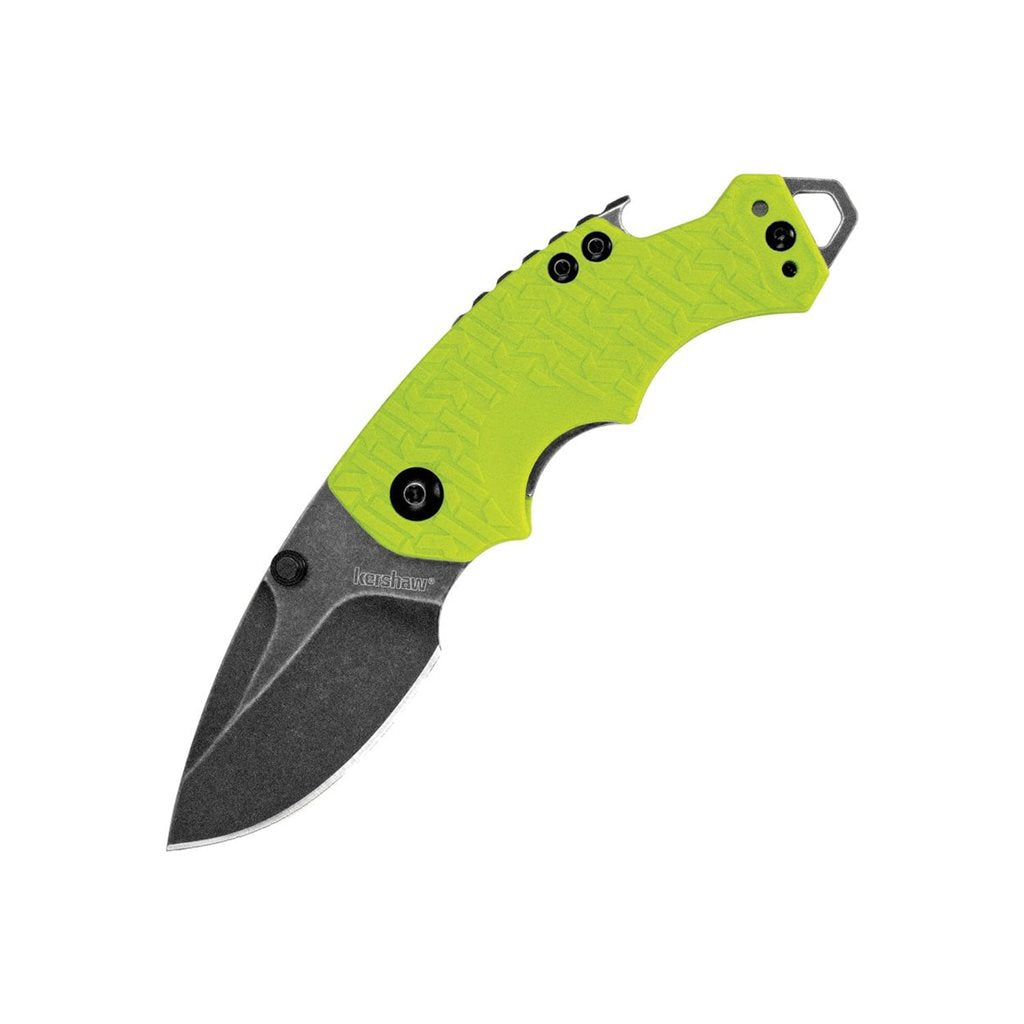 Navaja plegable SHUFFLE color verde lima con mango de alto contraste y hoja lisa