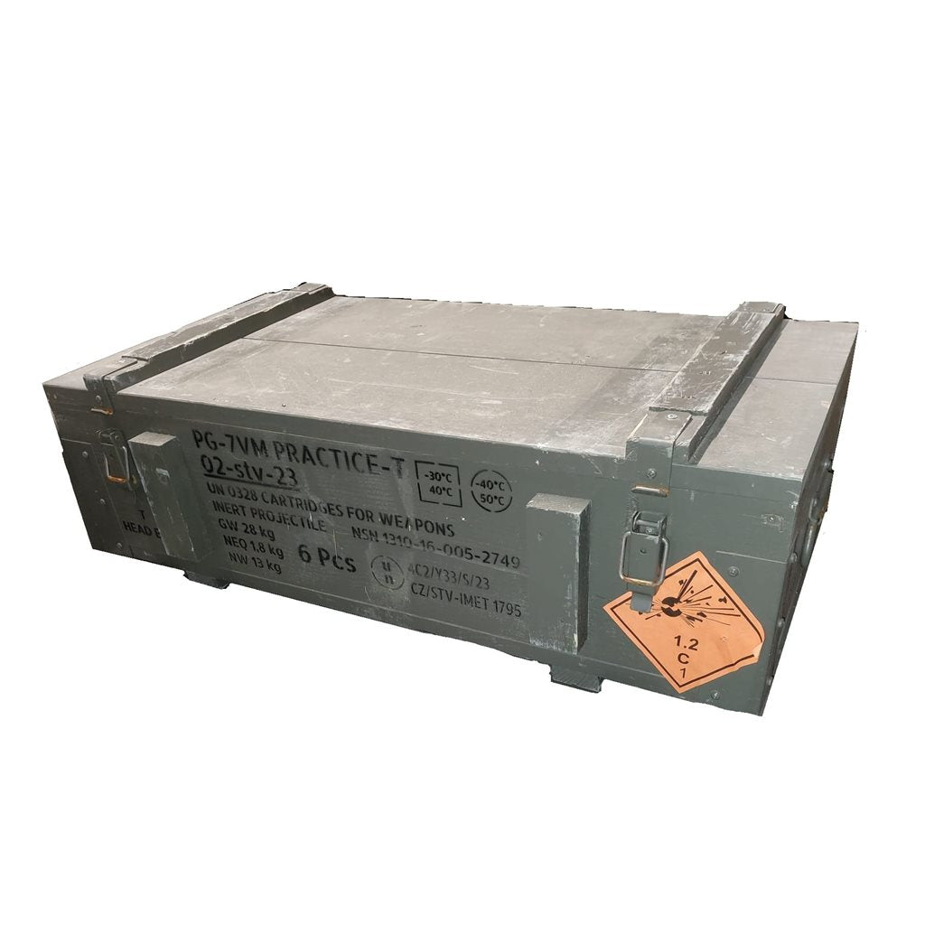 Caja de madera de munición PG-7VM PRACTICE-T usada