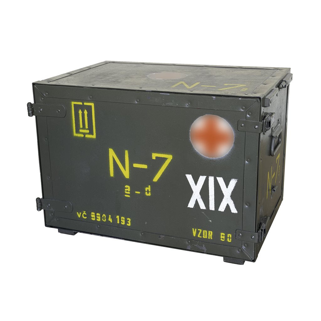 Caja de madera militar con dos cajones y mesa, AČR/ČSLA, 57,5 x 39,5 x 39,5 cm, 22 kg