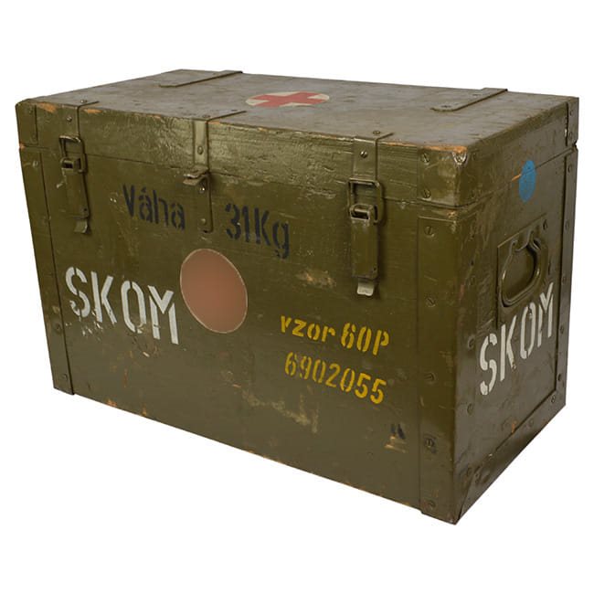 Caja sanitaria de madera SKOM, carga superior, 63 x 30 x 40 cm