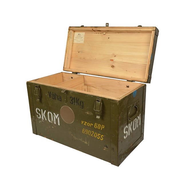 Caja sanitaria de madera SKOM, carga superior, 63 x 30 x 40 cm