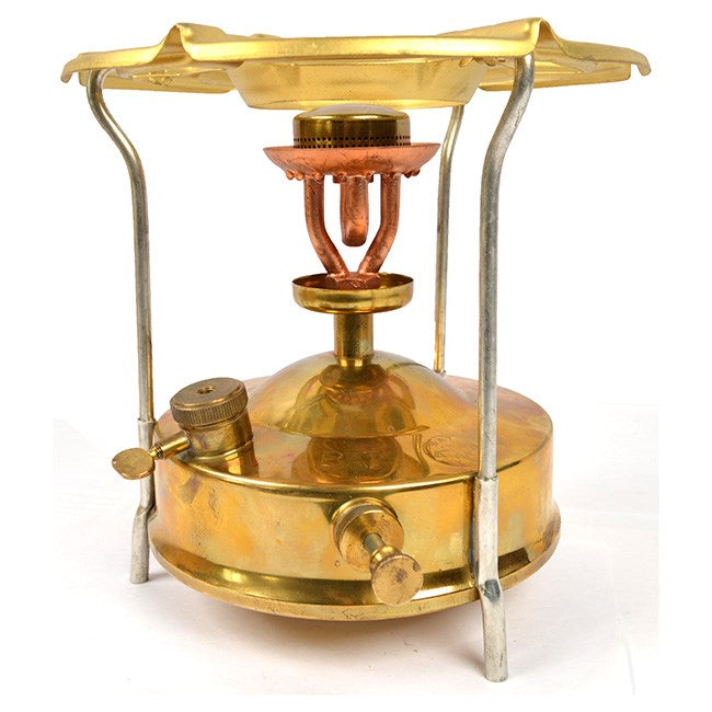 Hornillo de petróleo de latón MEVA/BAT DDR GDR usado, altura 230 mm, diámetro 210 mm