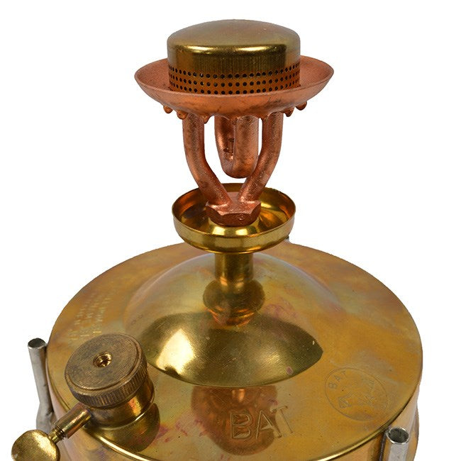 Hornillo de petróleo de latón MEVA/BAT DDR GDR usado, altura 230 mm, diámetro 210 mm