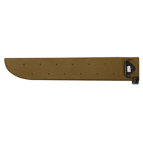 Funda de plástico verde para machete US 45 cm con clip y afilador