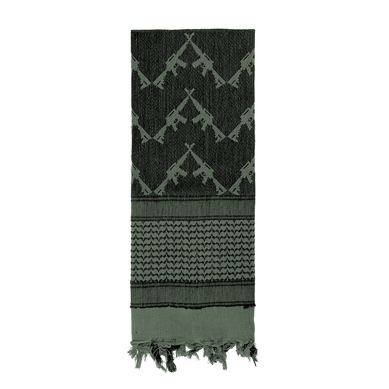Pañuelo Shemagh CROSSED RIFLES color coyote 107 x 107 cm, algodón