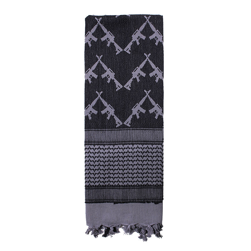 Pañuelo Shemagh CROSSED RIFLES color coyote 107 x 107 cm, algodón