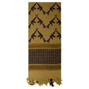 Pañuelo Shemagh CROSSED RIFLES color coyote 107 x 107 cm, algodón