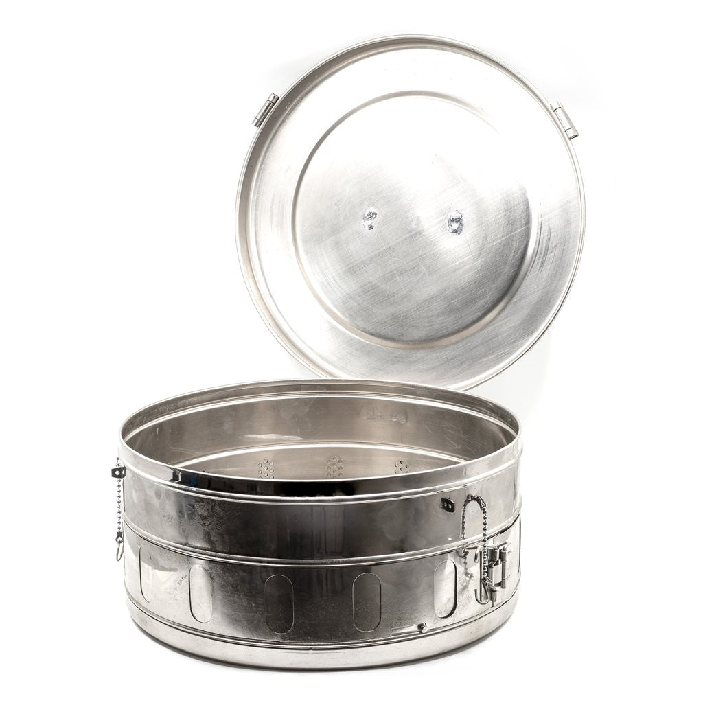 Tambor esterilizador de acero inoxidable 35 x 17 cm para instrumentos quirúrgicos