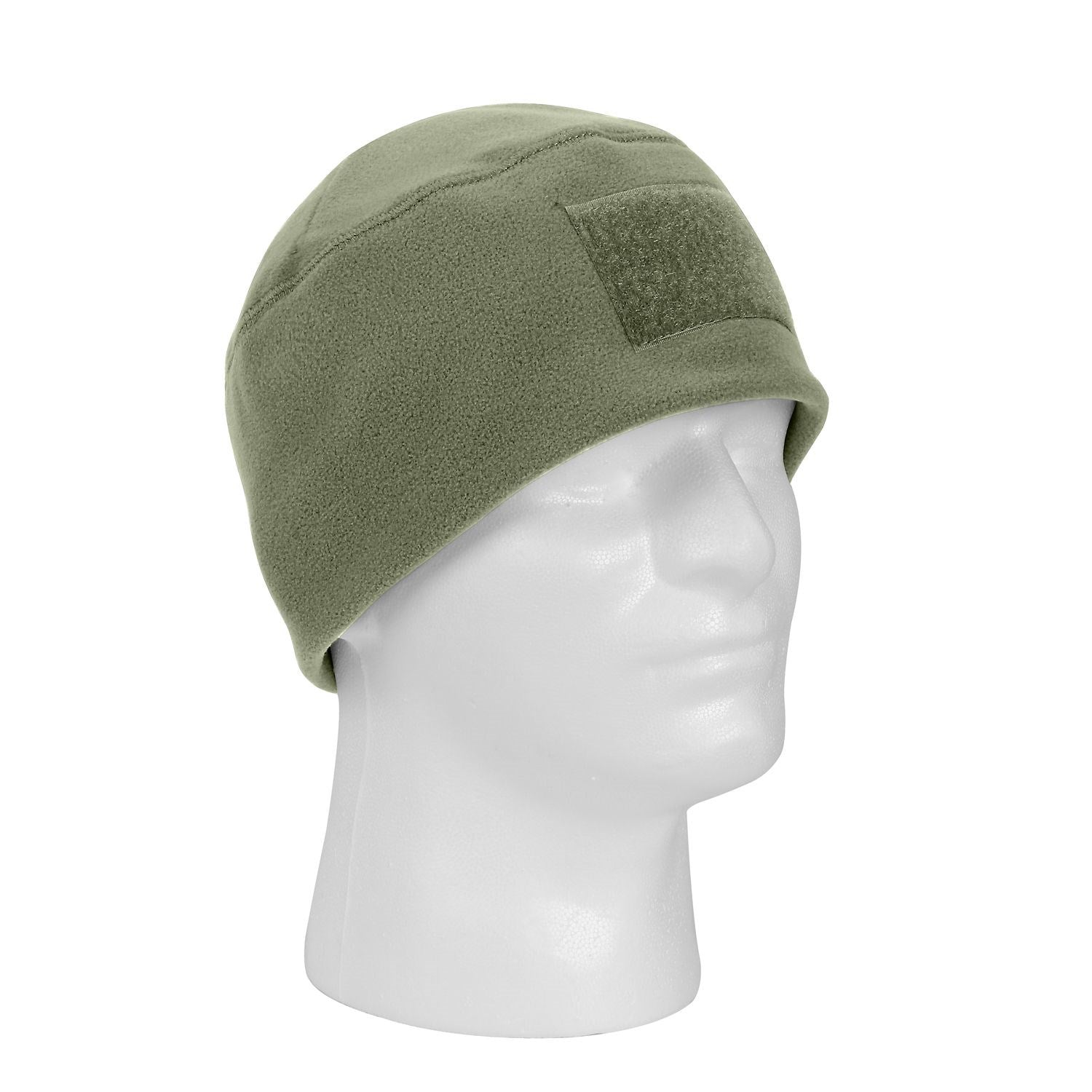 Gorro TACTICAL POLAR FLEECE negro, gorro de forro polar ligero con panel frontal para velcro (7,5 x 5 cm)