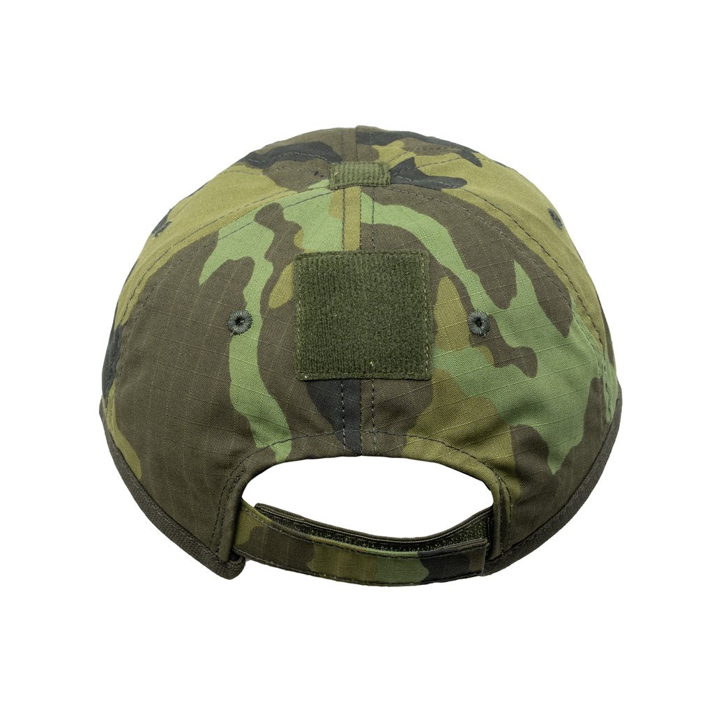 Gorra de béisbol rip-stop vz.95 bosque con lona verde oscuro y cierre de velcro