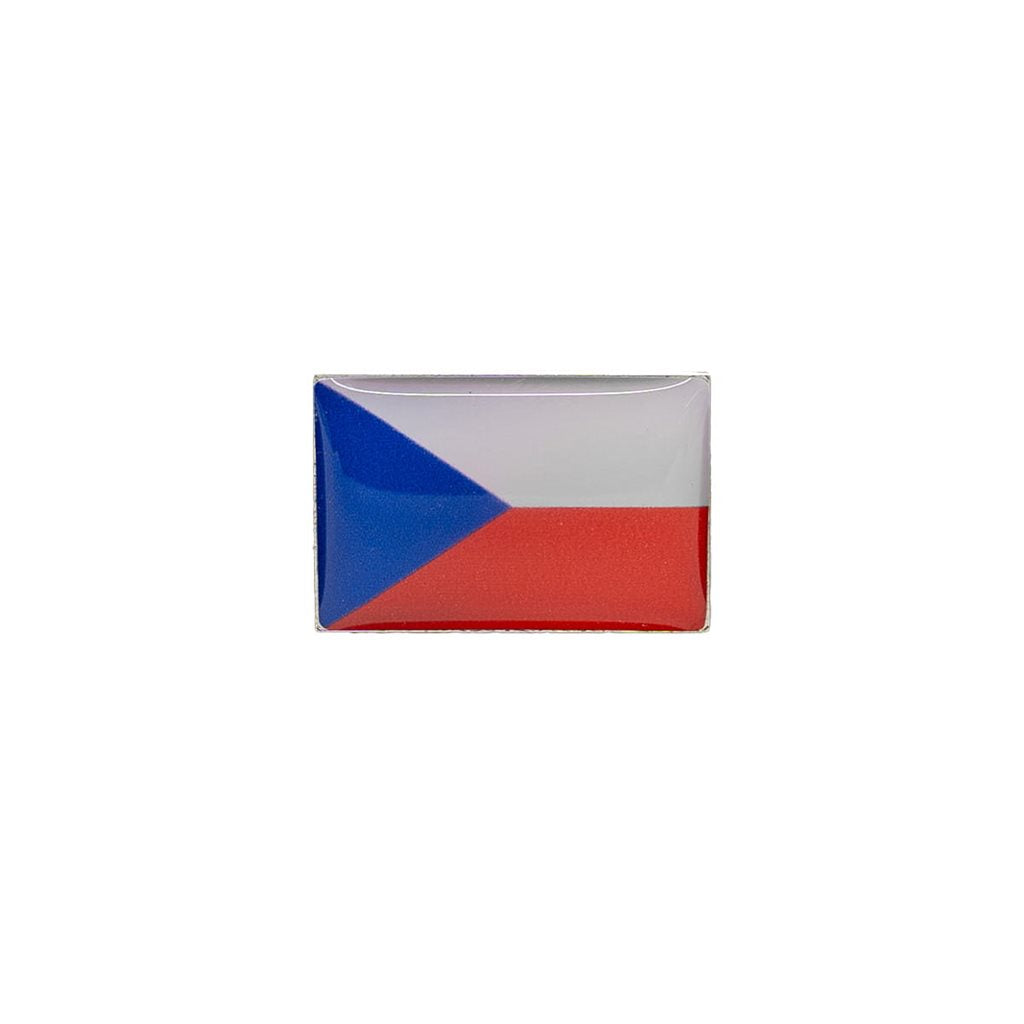 Insignia pequeña bandera República Checa, resina sobre metal, pin, 14 x 7,5 mm