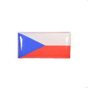 Insignia de la bandera de la República Checa sobre base metálica, recubierta de resina, cierre PIN, 24 x 11,5 mm