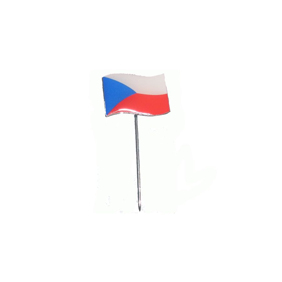 Pin de la bandera de la República Checa en diseño ondeante, recubierto de resina, cierre de aguja, aprox. 13x17 mm