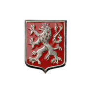 Insignia pequeña del león checo sobre fondo rojo, recubierta de resina, cierre PIN, 13x17 mm
