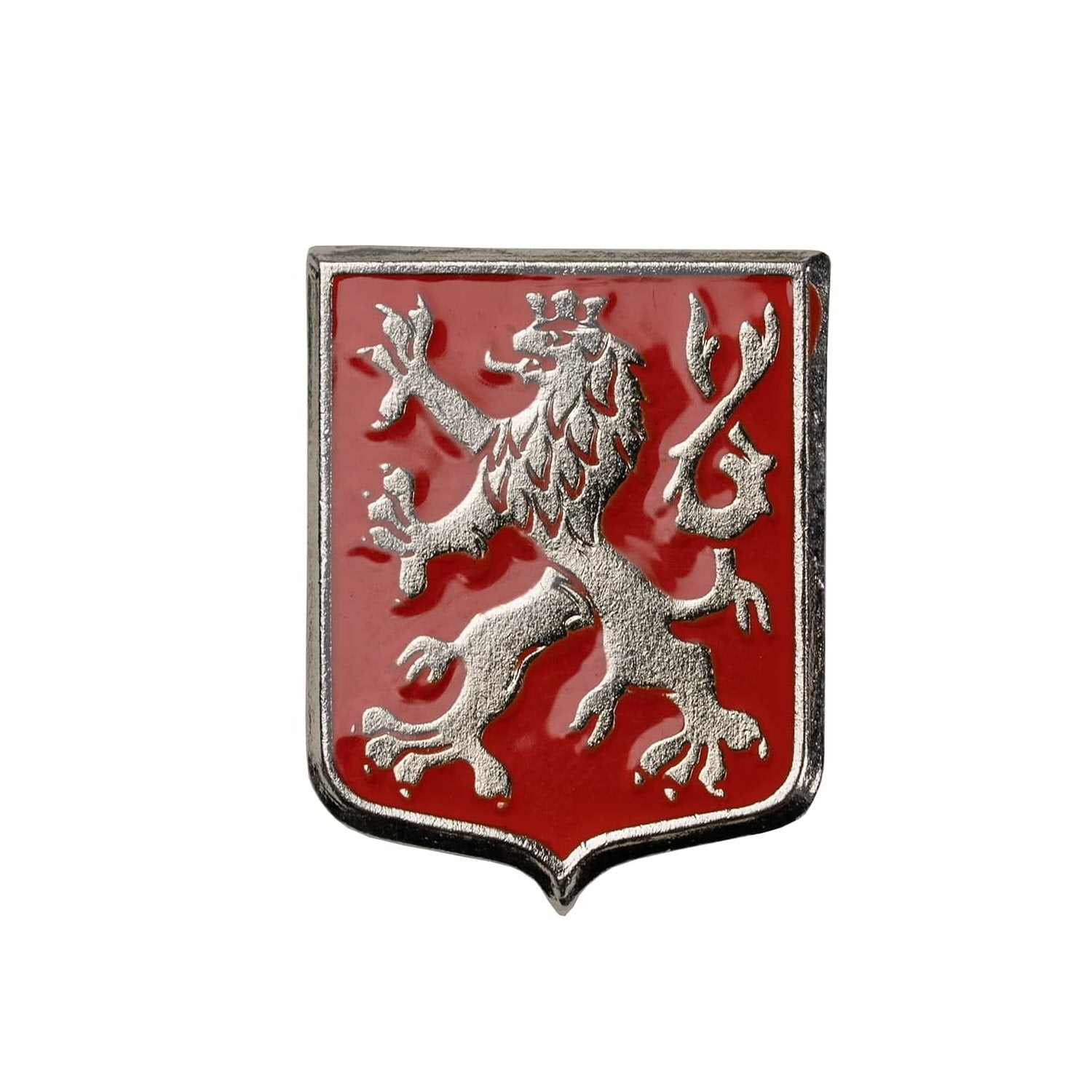 Insignia pequeña del león checo sobre fondo rojo, recubierta de resina, cierre PIN, 13x17 mm