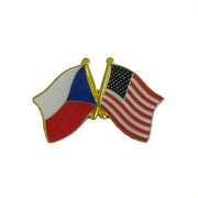 Insignia con las banderas de la República Checa y Estados Unidos - odznak bandera amistad