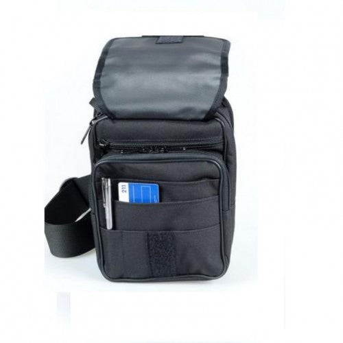 Funda vertical negra para pistola con múltiples bolsillos, tamaño aprox. 250 x 190 mm