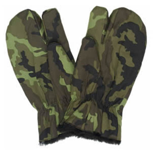 Guantes AČR palcové vz.95 camuflaje bosque con forro de pelo, usados