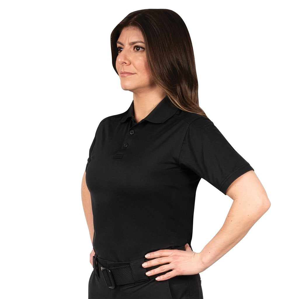 Polo táctico mujer TACTICAL PERFORMANCE manga corta negro 92% poliéster 8% elastano