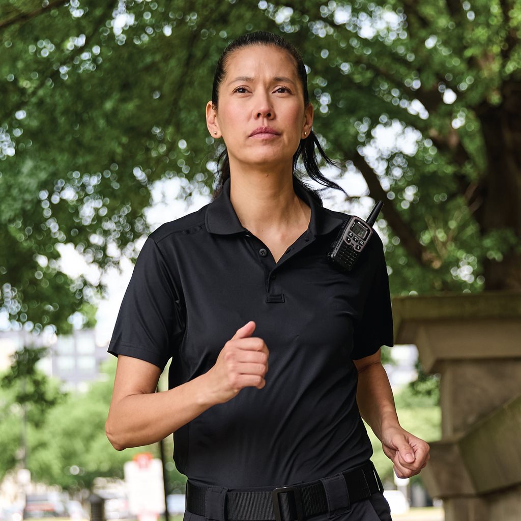 Polo táctico mujer TACTICAL PERFORMANCE manga corta negro 92% poliéster 8% elastano