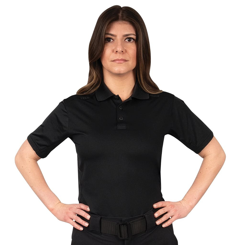 Polo táctico mujer TACTICAL PERFORMANCE manga corta negro 92% poliéster 8% elastano