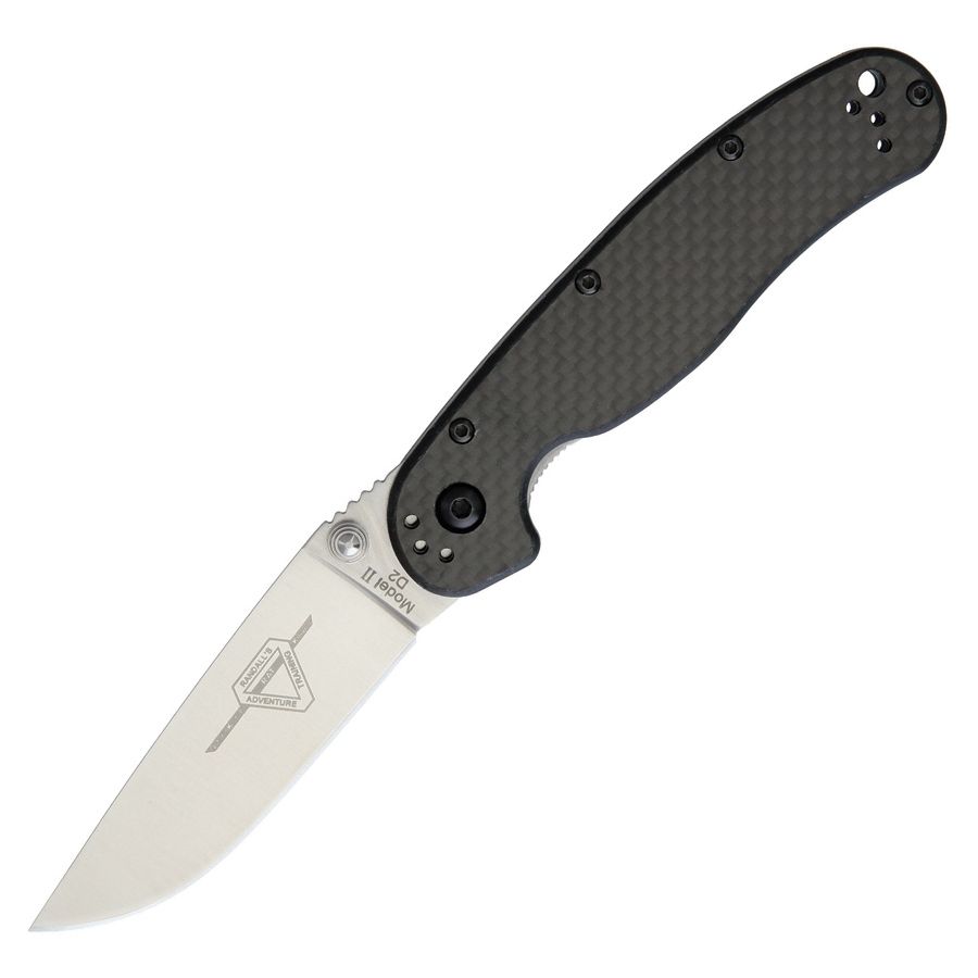 Navaja plegable RAT II negra con hoja de acero D2 de 76,2 mm