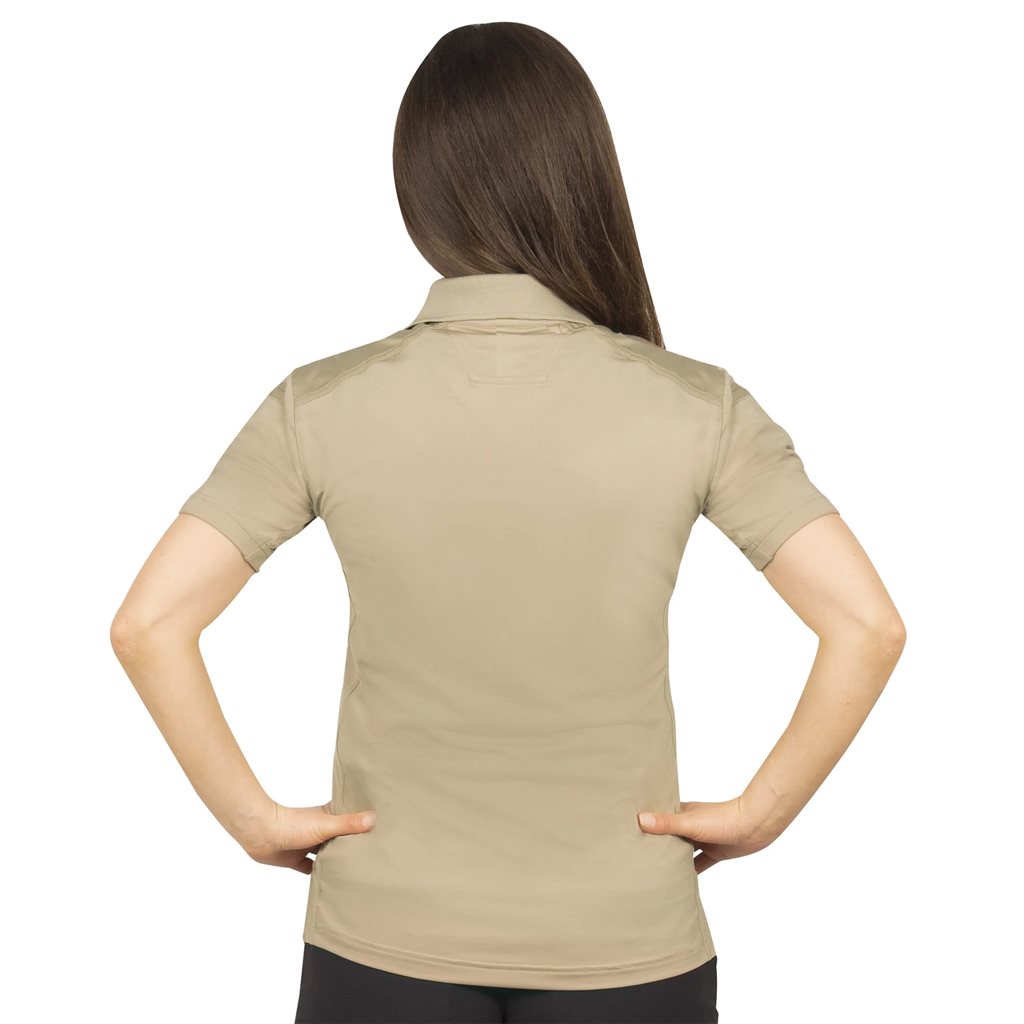 Polo táctico para mujer Tactical Performance color Silver Tan, manga corta, transpirable