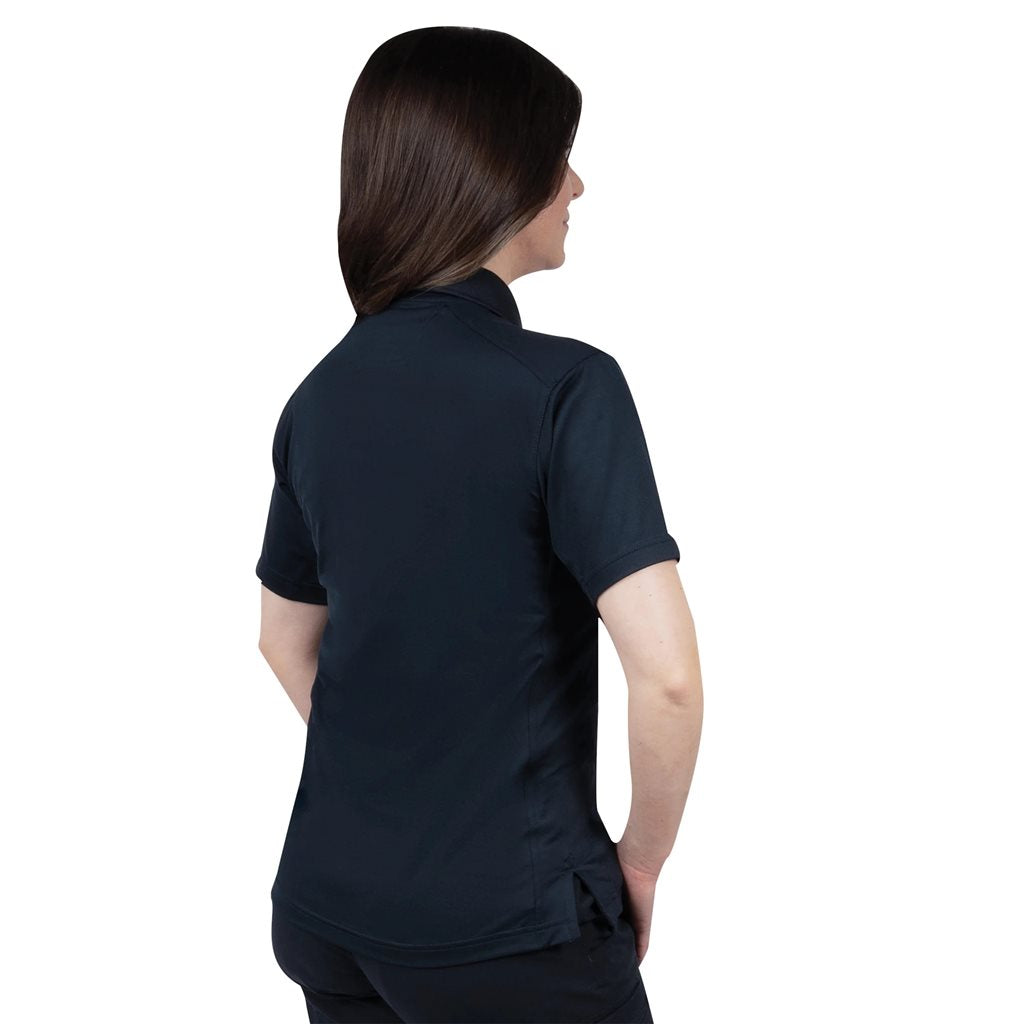 Polo táctico para mujer azul marino, manga corta, con cuello (ref. 88330)