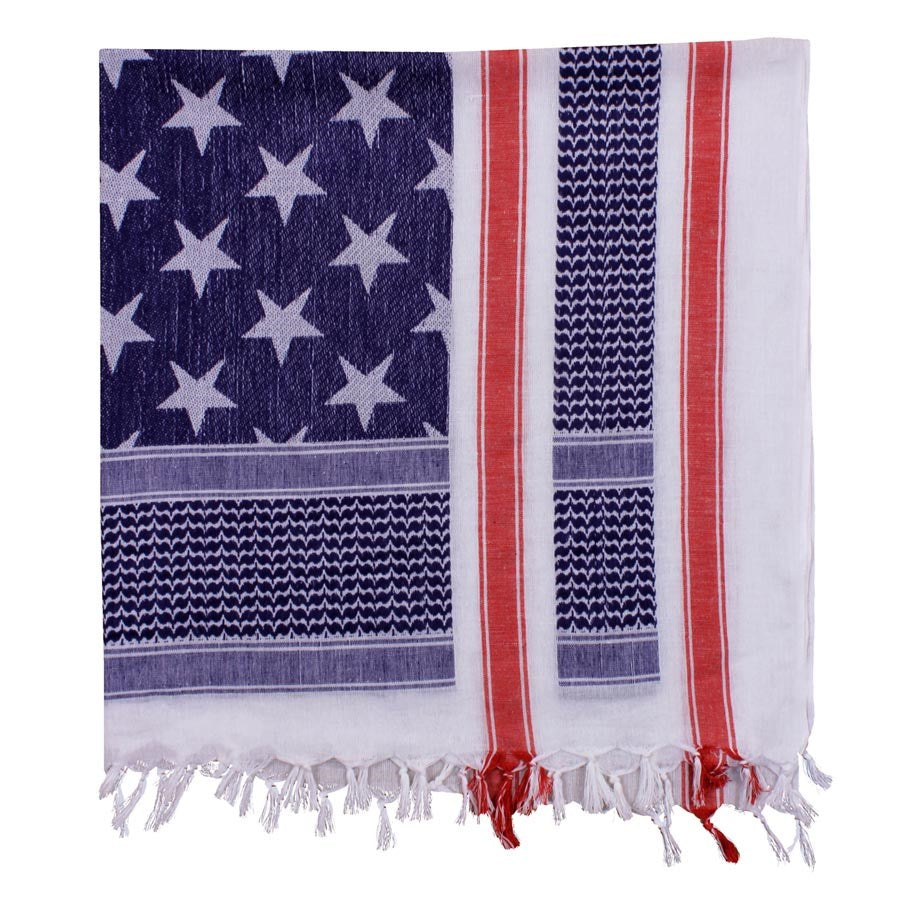 Pañuelo Shemagh verde con diseño de bandera USA (estrellas y franjas), algodón