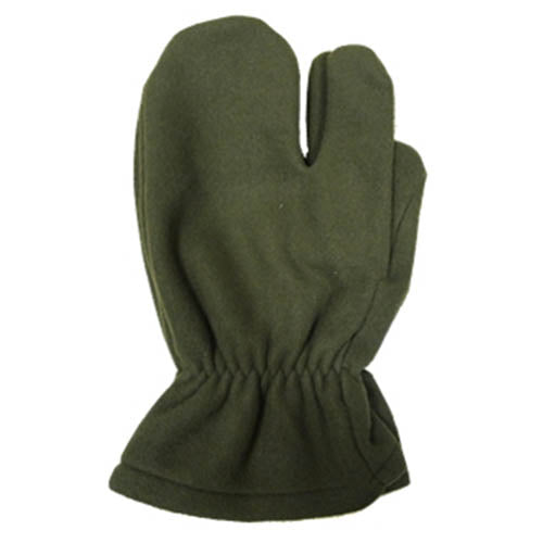 Manoplas con pulgar AČR 2000 fleece verdes talla mediana, vista del par