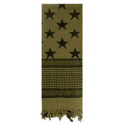 Pañuelo Shemagh verde con diseño de bandera USA (estrellas y franjas), algodón