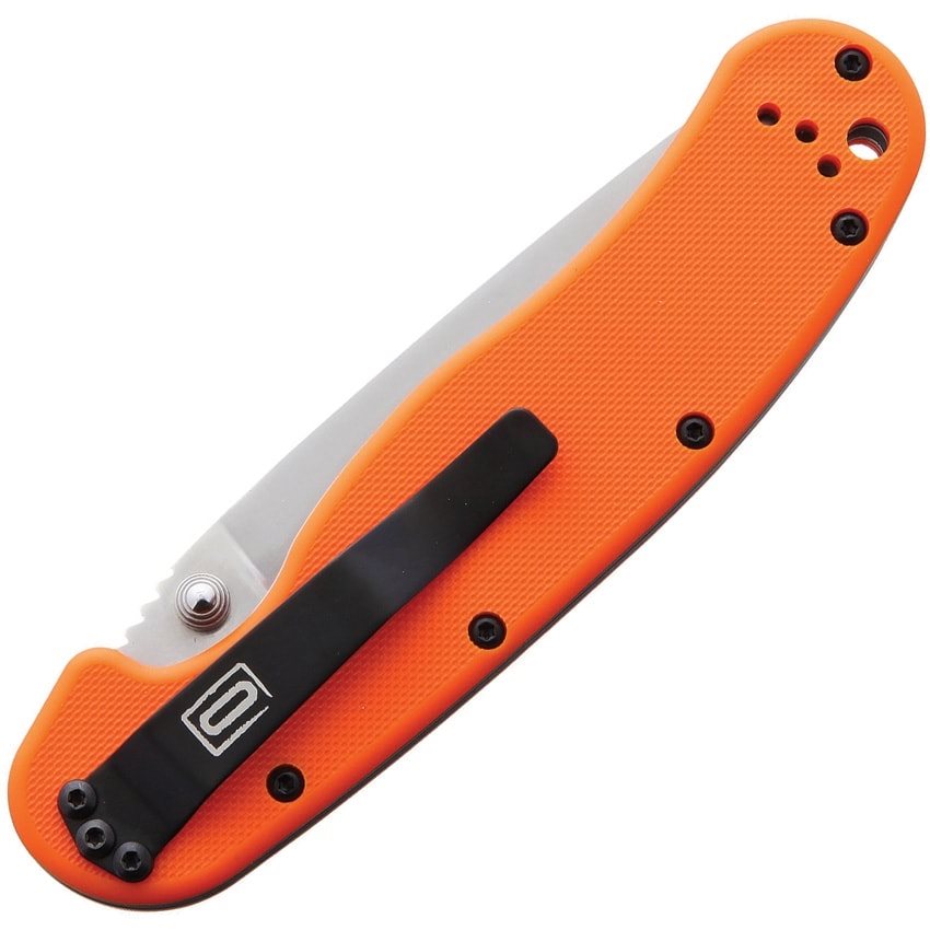 Cuchillo plegable RAT I con hoja D2 y mango naranja G10