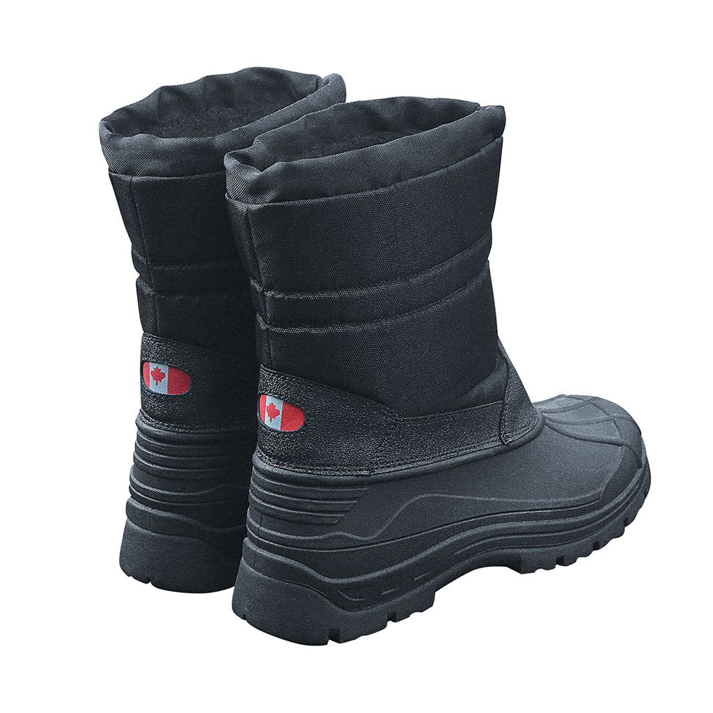 Botas de invierno CANADIAN negras con forro y bandera reflectante en el talón