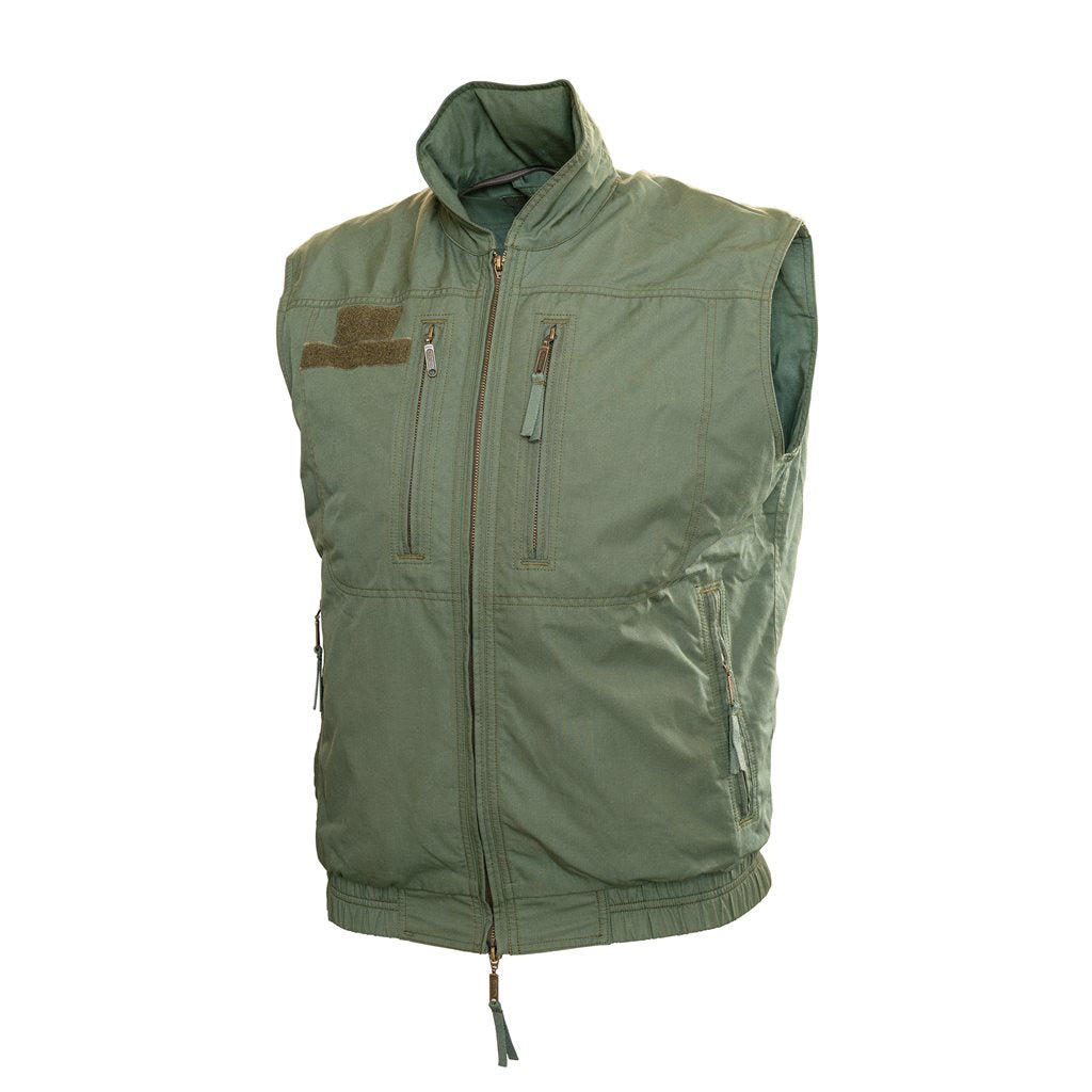 Chaleco militar 2007 verde con forro térmico y múltiples bolsillos (usado)