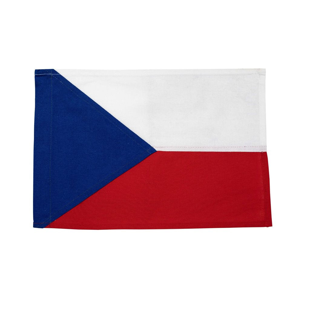 Bandera de la República Checa algodón 150 x 400 cm con túnel lateral para asta